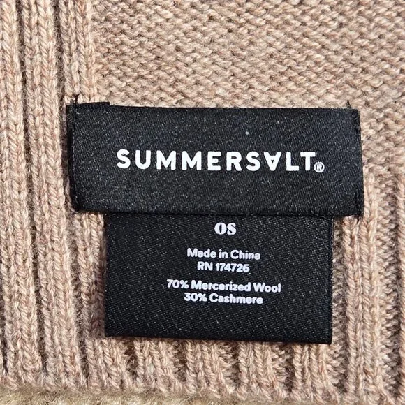NWOT Summersalt Tri-color Wool Cashmere Wrap Oversized Scarf - Picture 5 of 8